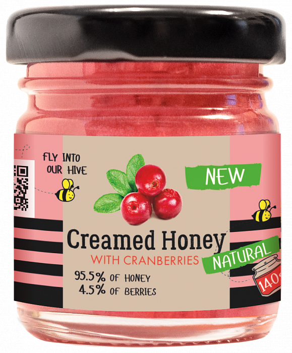 Cream-honey with cranberries