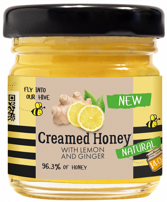 Cream-honey with lemon and ginger