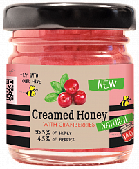 Cream-honey with cranberries