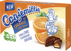 Sweets TM Confemillio with orange and ice cream flavors