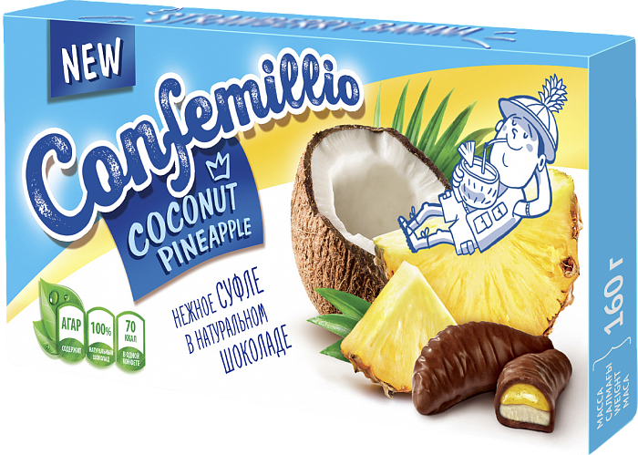 Sweets TM Confemillio with coconut and pineapple flavors