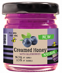 Cream-honey with blueberries
